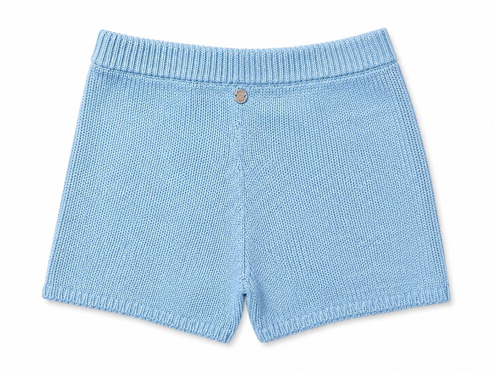 Roxy Light Blue Chunky Knit Pull-On Sweater Shorts Large NWT